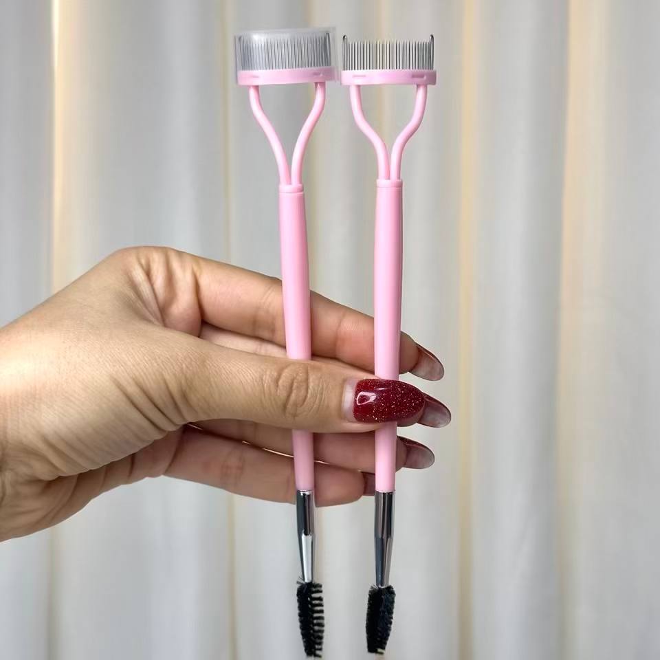 شانه دوطرفه مژه و ابرو با برس اسپولی