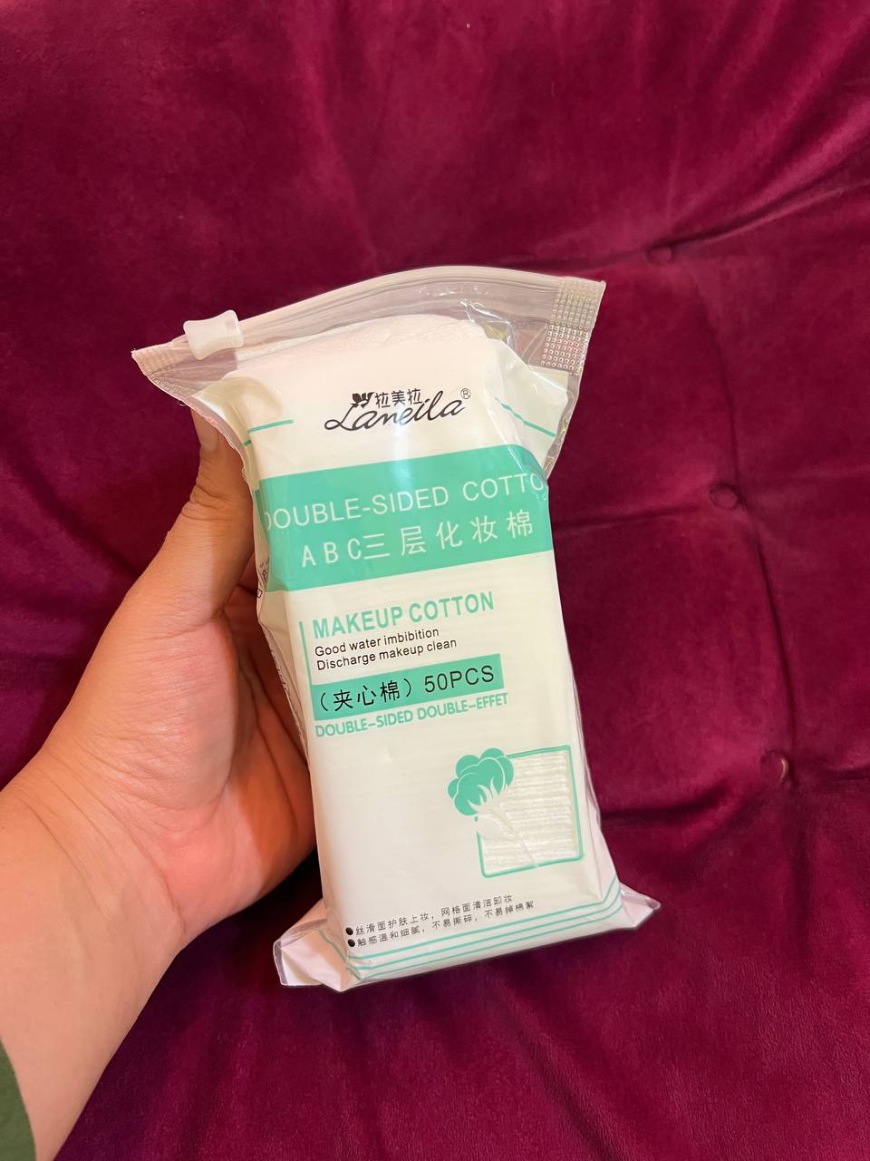 پد آرایش پاک کن کتان پنبه لطیف